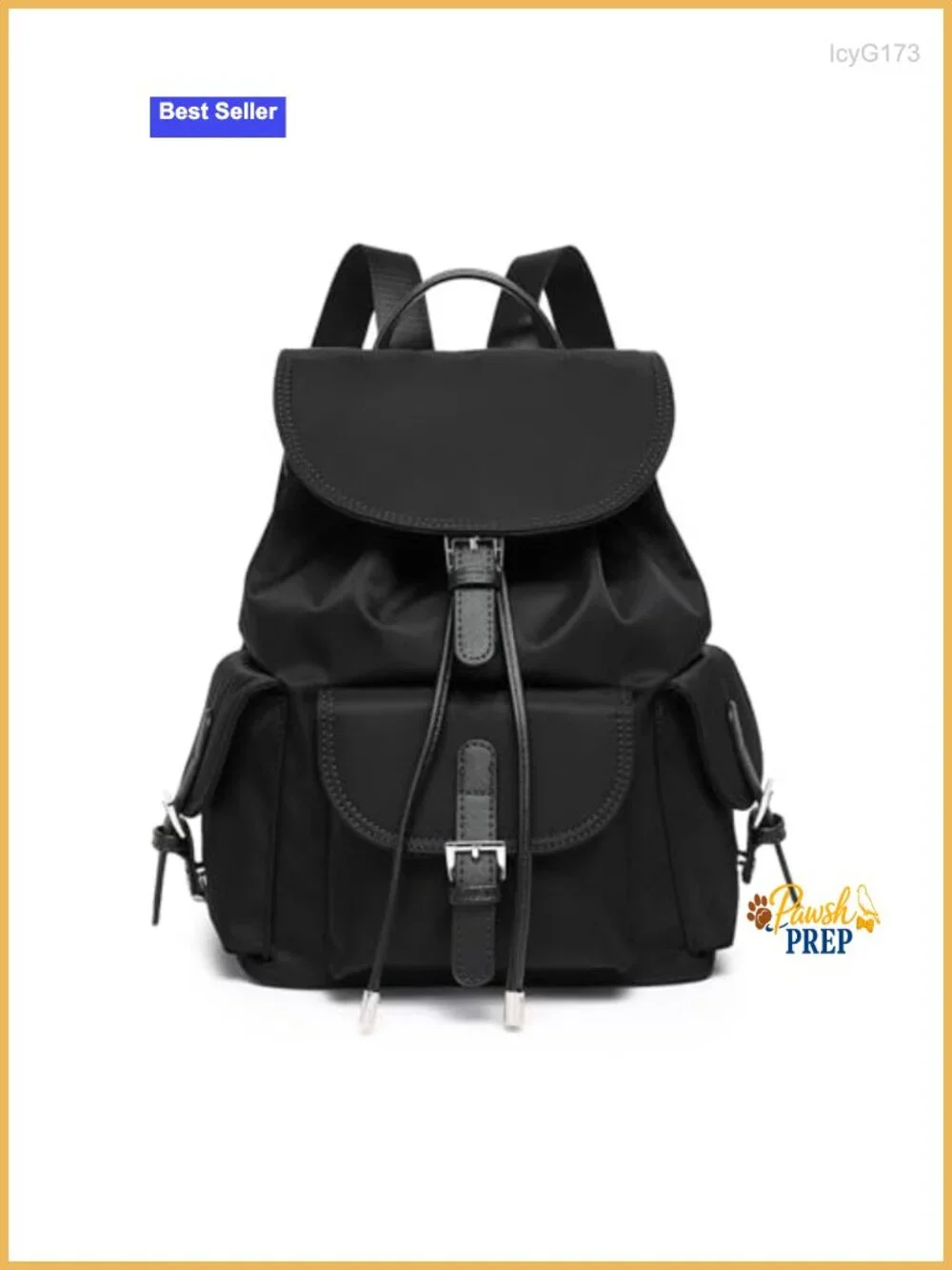 Lightweight Nylon Backpack with Multiple Pockets and Adjustable Straps